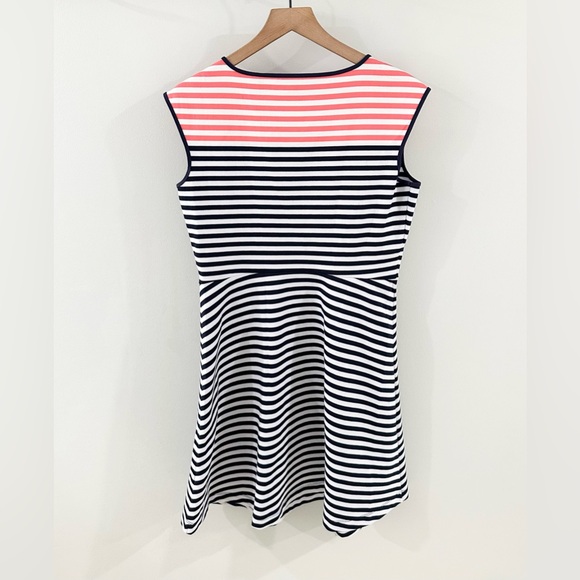 Draper James Striped Ponte Cap Sleeve A-Line Dress Navy & Red Size Medium - Picture 8 of 8